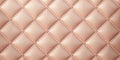 Elegant rose gold leather upholstery texture with diamond pattern and decorative studs. Generative AI Royalty Free Stock Photo