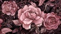 Elegant Rose Illustration in Muted Tones with Artistic Flair