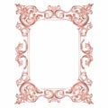 Elegant Rose Pattern In Pink Baroque Frame Royalty Free Stock Photo