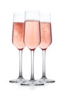 Elegant Rose pink champagne glasses with bubbles