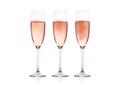 Elegant Rose pink champagne glasses with bubbles