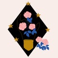 Elegant roses and broken lighter, vector illustration