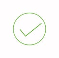 Elegant round correct icon. thin line Done vector icon