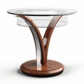 Contemporary Wood And Glass End Table With Photorealistic Rendering