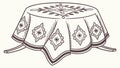 Elegant Round Table with Ornate Tablecloth Home Decor Vector, vector design Generative AI Royalty Free Stock Photo