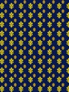 Royal blue and gold fleur de lis seamless pattern. Royalty Free Stock Photo