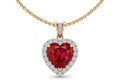Elegant ruby heart pendant with diamonds Royalty Free Stock Photo