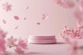 Elegant Sakura Cosmetic Podium Display for Product Showcase