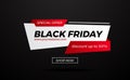 Elegant sale banner label for black friday discount offer for retail shopping commerce Royalty Free Stock Photo