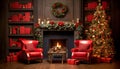 Elegant scene of Christmas home decoration