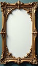 Elegant scrollwork details within ornate picture frames, scroll patterns, classical style