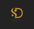 Elegant SD Letter Linked Monogram Logo Design