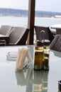 Elegant sea restaurant interior detail Royalty Free Stock Photo