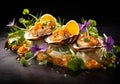 Elegant seafood dish in a gourmet style. Generative AI