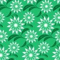 Elegant seamless Flower Pattern on green