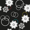 Elegant seamless flower pattern with openwork black and white Royalty Free Stock Photo