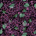 Elegant seamless pattern with blooming lilacs.