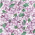 Elegant seamless pattern with blooming lilacs.