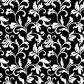 Elegant seamless pattern with classic tracery on a black background