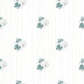 Elegant seamless pattern with clover leaves and slim vertical lines. Floral vector background for prints, gift wrap