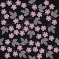 Elegant seamless pattern with flowers and leaves