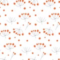 Elegant seamless pattern with hand drawn decorative holly berries, design elements.