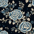 Elegant seamless pattern with intricate floral elements on a stylish fabric background Royalty Free Stock Photo