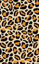 Elegant seamless pattern with leopard coat of fur texture. Decorative animal backdrop with spots. Bright colored vector