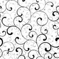 Elegant seamless pattern with swirls on a white background