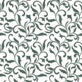 Elegant seamless pattern. Tracery of swirls and decorative leave