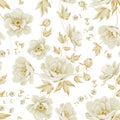 Elegant seamless peony pattern.