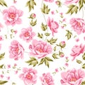 Elegant seamless peony pattern.