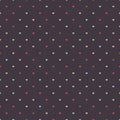 Elegant Seamless vector pattern with little colourful hearts on textured purple background.