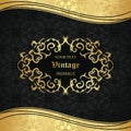 Elegant seamless wallpaper with vintage frame Royalty Free Stock Photo