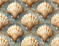 Elegant Seashell Pattern on Textured Background Royalty Free Stock Photo