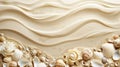 Elegant seashell and sand wave patterns with water droplets Royalty Free Stock Photo
