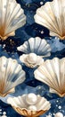 Elegant Seashells and Pearls Artwork Royalty Free Stock Photo