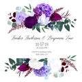 Elegant seasonal dark flowers vector design wedding frame Royalty Free Stock Photo