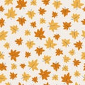 Elegant seasonal seamless pattern with autumn foliage of maple leaves on a light background. Colorful botanical