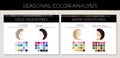 Elegant Seasonal Skin Color Analysis Illustration with Color Swatches and Women Page