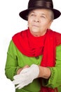 Elegant senior old lady and white glove Royalty Free Stock Photo