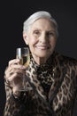 Elegant Senior Woman With Wineglass