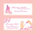 Elegant set of manicure salon - business cards and banners Royalty Free Stock Photo