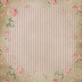 Elegant shabby stripes and roses