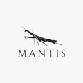 Elegant silhouette praying mantis logo icon design