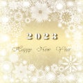 Elegant shiny New Year background with place for text, light snow. Greeting card, party Royalty Free Stock Photo