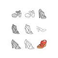 Elegant Shoes for Woman icon set collection, vector design and illustration template, logo for your company Royalty Free Stock Photo