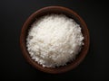 Exquisite White Rice in a Rustic Copper Bowl: An Art of Minimalistic Cooking