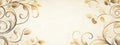 Elegant side panels with scrollwork on ivory and white