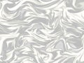 Elegant silk fabric backgrounds. Metallic color of shiny textile, soft white texture. Satin folds, waves pattern. Vector